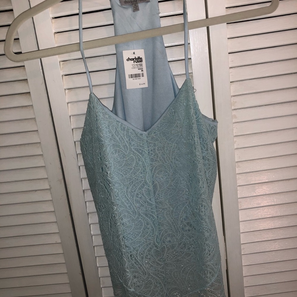 Light Blue Lace Strappy Top